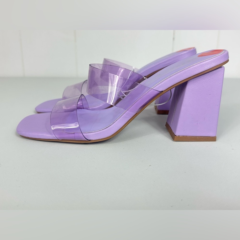 NEW Madden Girl Women's Sz 7 Jilian Comfort Dress Sandal Heels Clear Lilac - Picture 4 of 7